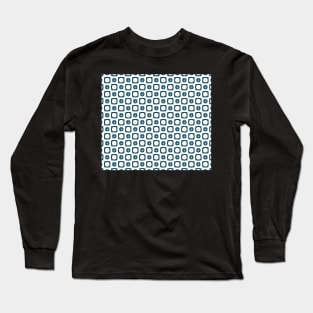 White with ink blue small shapes Long Sleeve T-Shirt